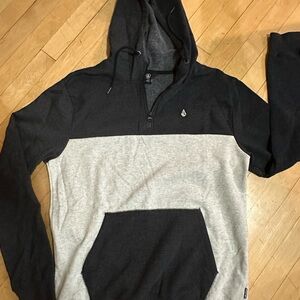 Volcom Black and Gray Sweatshirt Hoodie